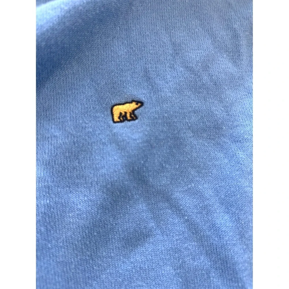 Jack Nicklaus‎ Sweater Mens XL Aqua Blue Quarter Zip Logo Mock Neck Ribbed Hem